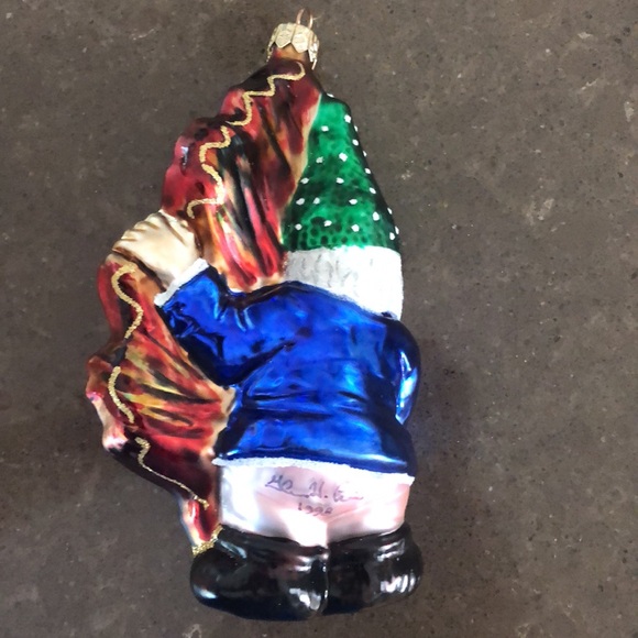 Larry Fraga hand blown Christmas ornament Fall gnome elf limited edition signed - Picture 3 of 11